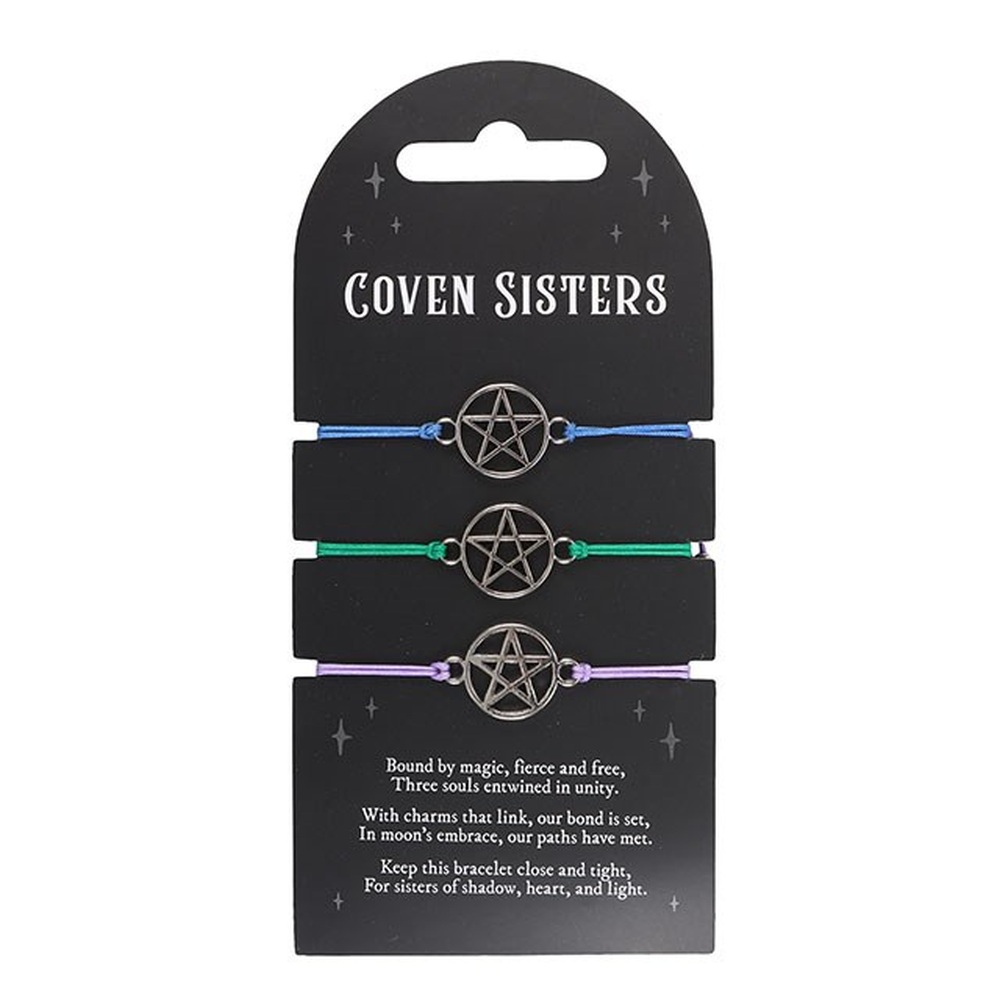 Something Different - Set of 3 Coven Sisters Pentagram Armband - Multicolours